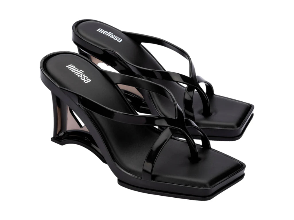 MELISSA GLASS HEEL AD – BLACK/CLEAR