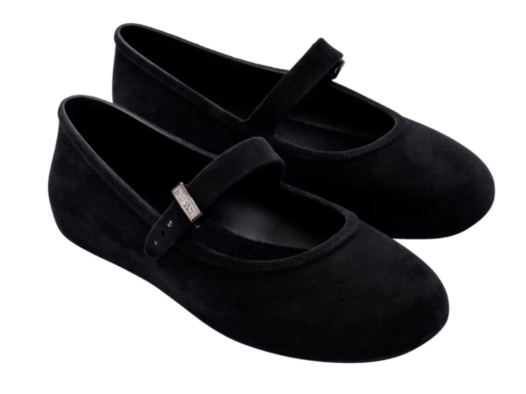 MELISSA SOFT BALLERINA VELVET AD – BLACK