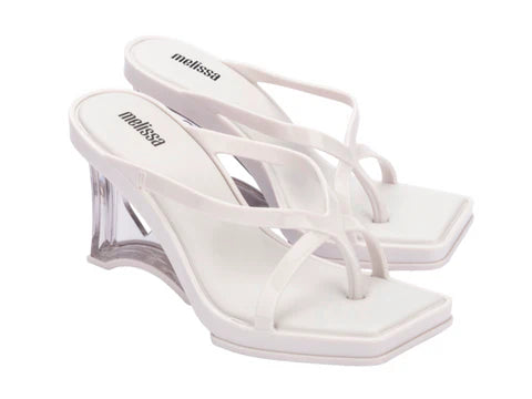 MELISSA GLASS HEEL AD – WHITE/CLEAR