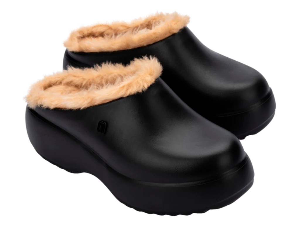 MELISSA FREE CLOG FLUFFY PLATFORM AD – BLACK/BEIGE