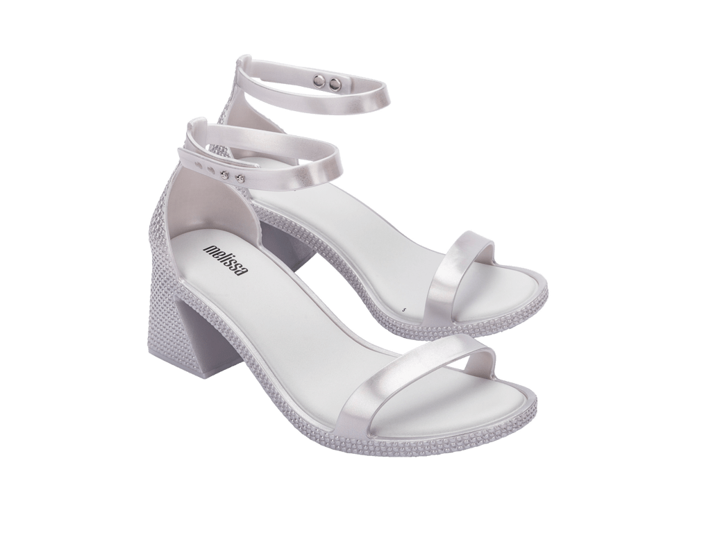 MELISSA LUX HEEL AD – METALLIC SILVER/WHITE