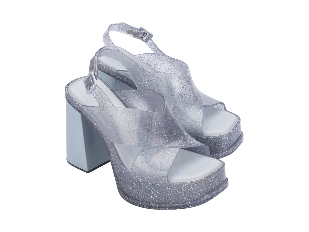 MELISSA DANCE HEEL AD – GLITTER CLEAR /BLUE