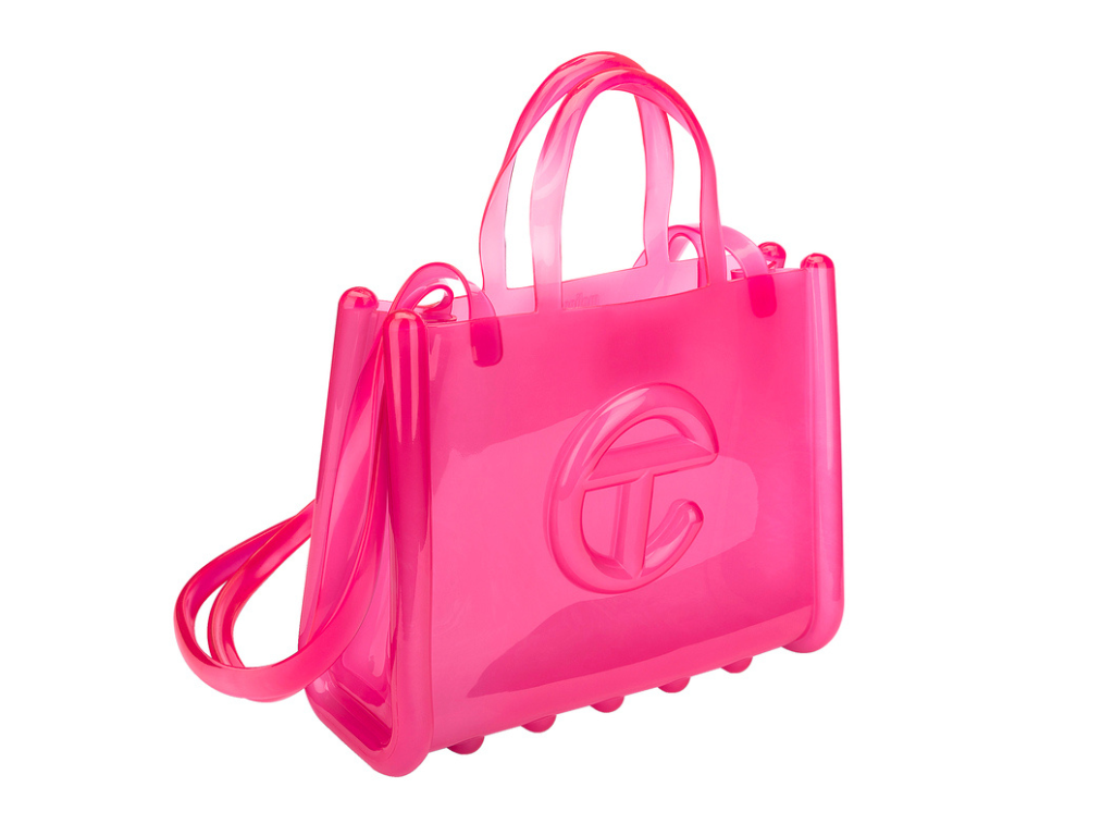 MELISSA X TELFAR MEDIUM JELLY SHOPPER – CLEAR PINK